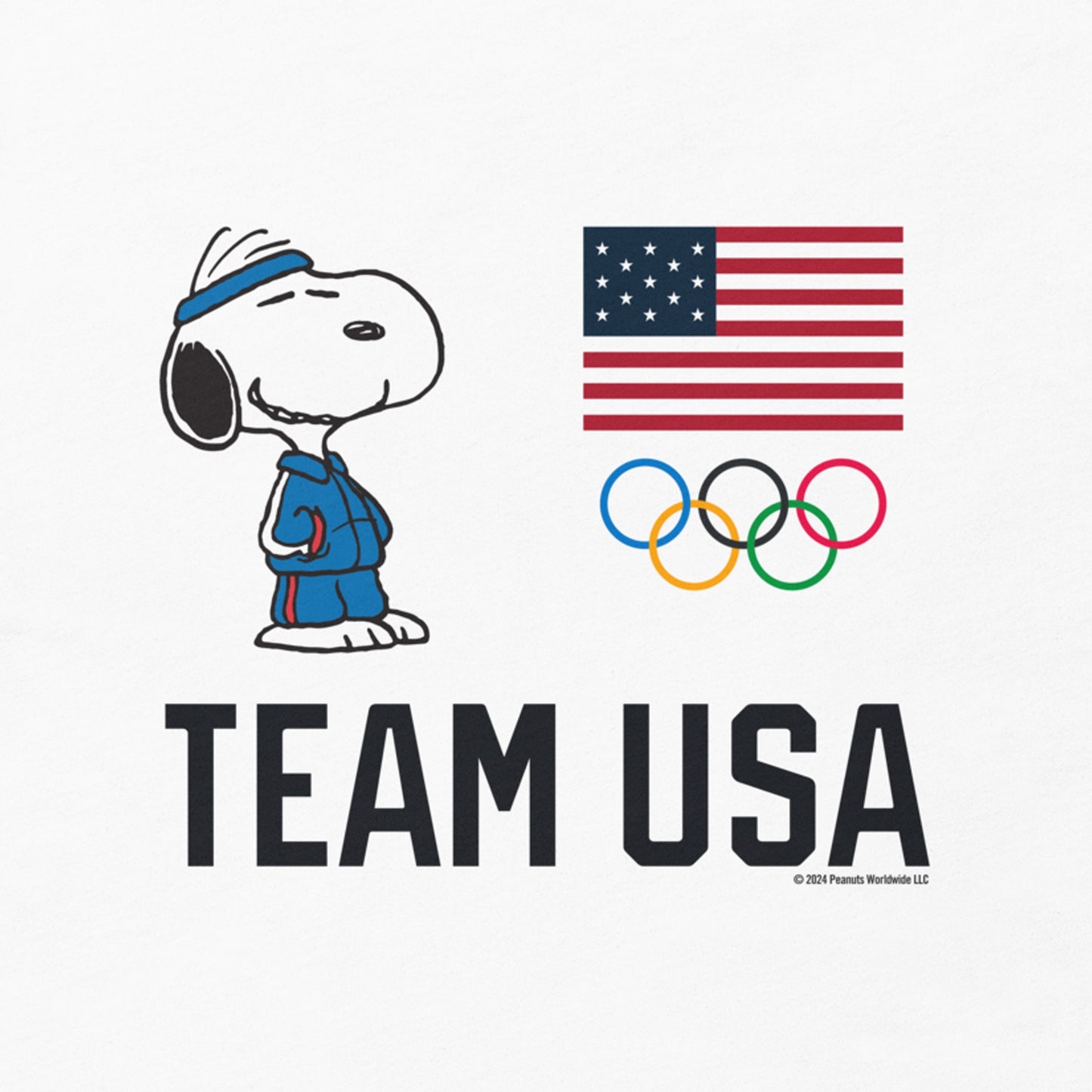 Peanuts Snoopy Team USA 5-Rings T-Shirt