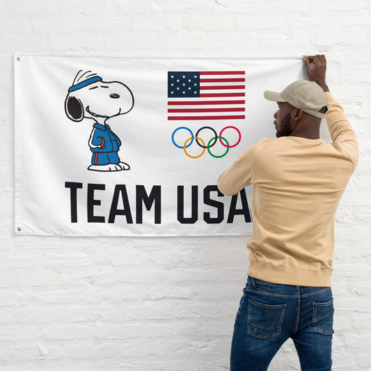 Peanuts Team USA 5-Rings Flag-2