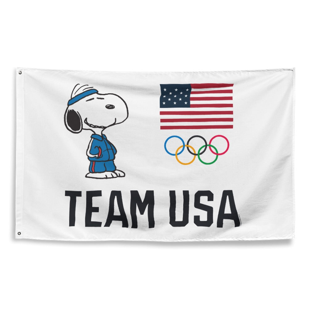 Peanuts Team USA 5-Rings Flag