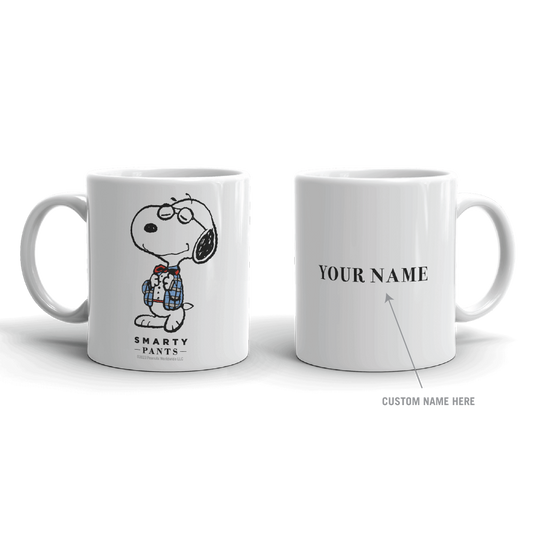 Snoopy Smarty Pants Personalized White Mug-1
