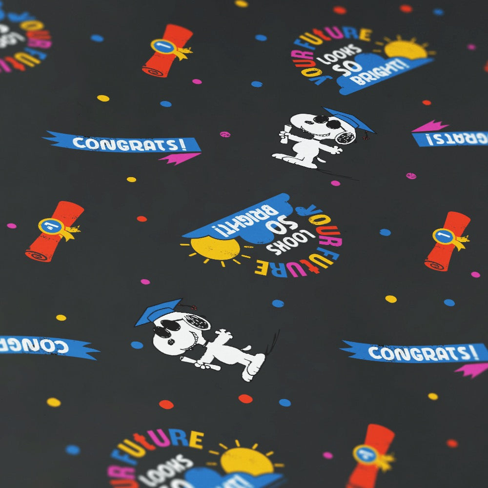 Graduation Snoopy Satin Wrapping Paper