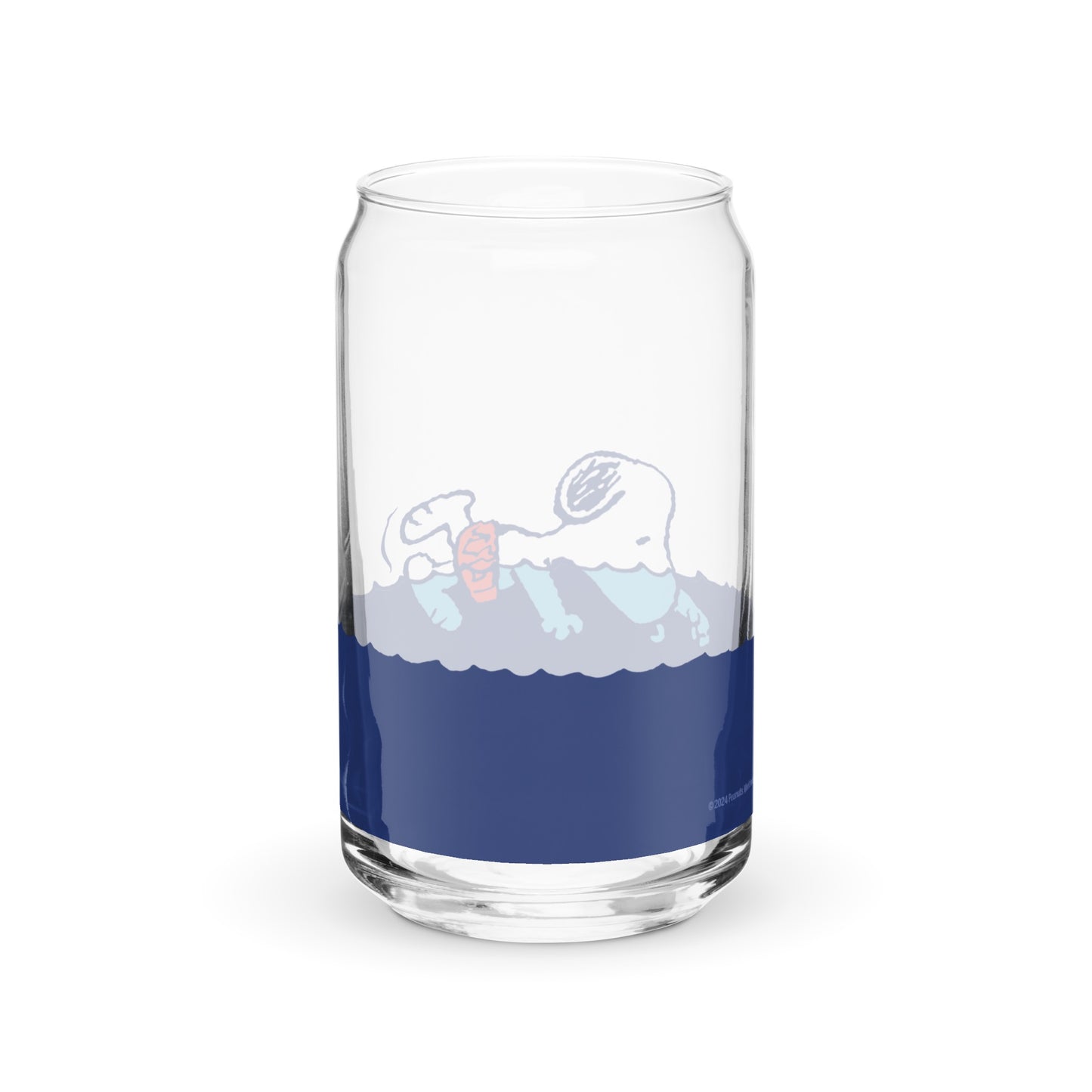Snoopy Swimming Can Shaped Glass