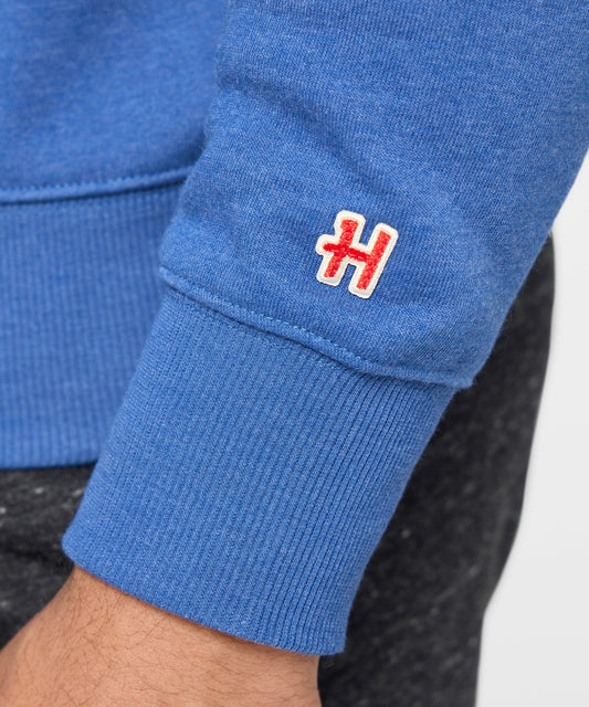 Royal blue crewneck sweatshirt featuring Charlie Brown and a Rocky Mountain National Park graphic on the front chest-4