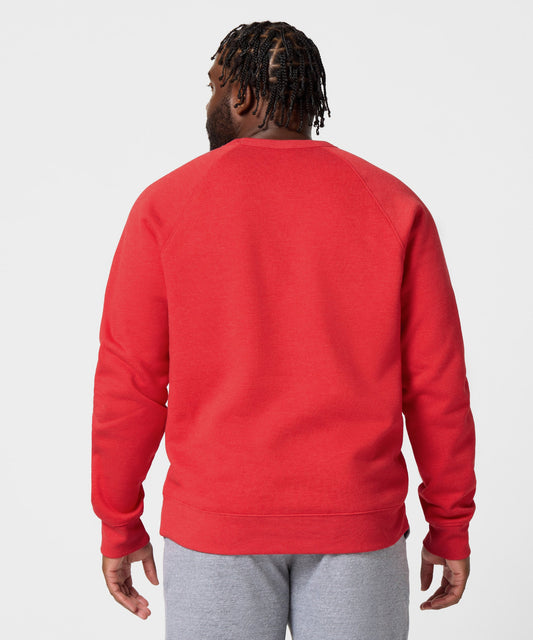 Red crew-neck sweatshirt featuring Linus van Pelt holding his blue security blanket centered on the front-3