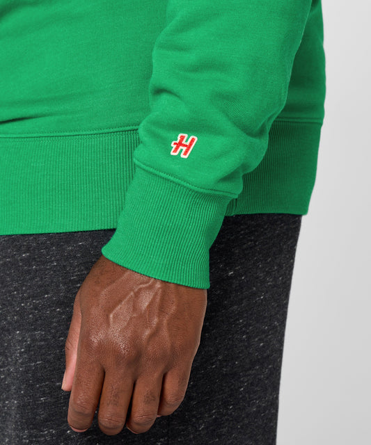 Green crewneck sweatshirt featuring a graphic of Peppermint Patty and Marcie on the front-4