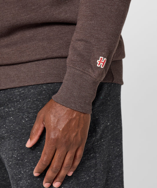 Brown crewneck sweatshirt featuring Pig-Pen wrapped in a cloud of dust on the front chest-4