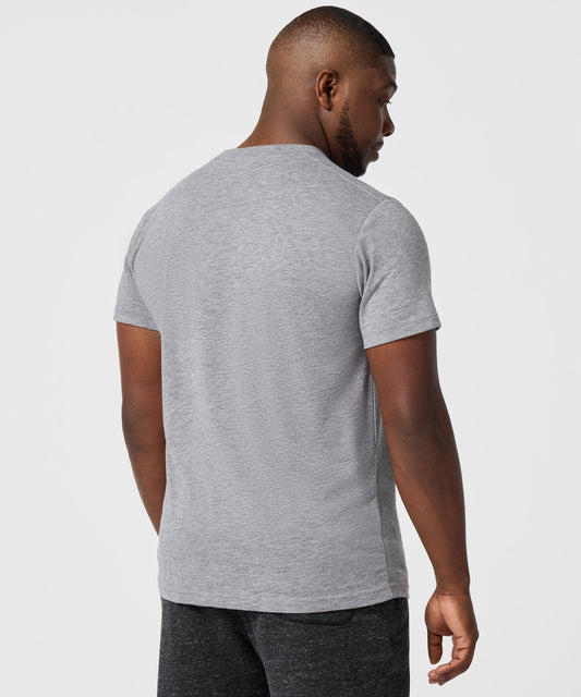 Grey crewneck t-shirt featuring a vintage graphic of Charlie Brown and Snoopy with the text Too Much Turkey on the front-3
