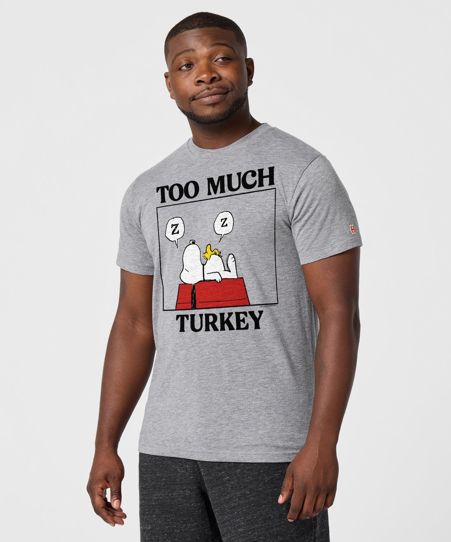 Back view of the solid grey short-sleeve t-shirt