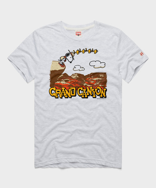 Ash gray crewneck t-shirt featuring Snoopy relaxing against a Grand Canyon National Park graphic on the front chest-0