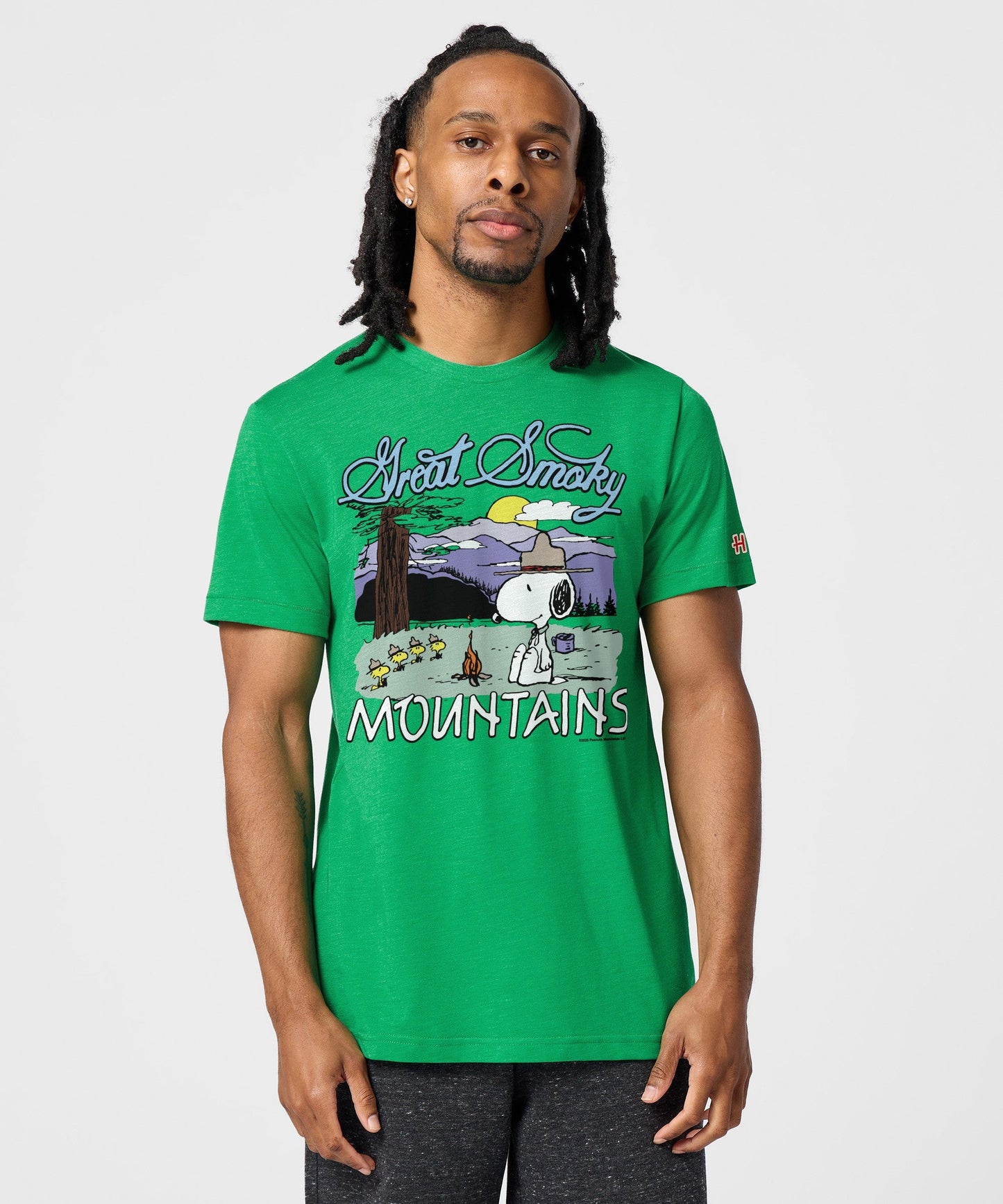 Back view of the solid green unisex t-shirt with a smooth, blank finish