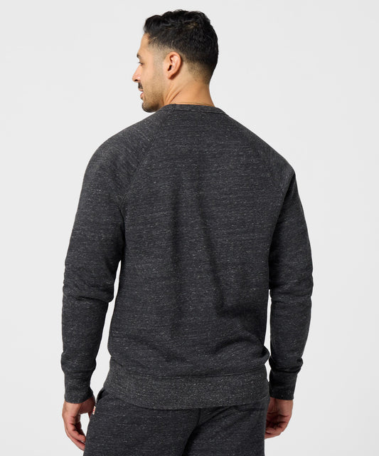 Charcoal crewneck sweatshirt featuring Snoopy and the Peanuts gang exploring Mount Rainier National Park on the front-3
