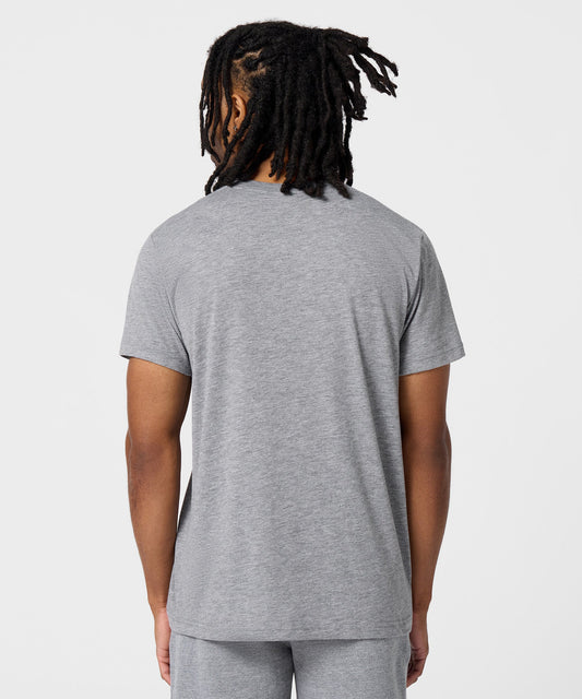 Grey tri-blend t-shirt featuring Snoopy in an Italy soccer uniform on the front center chest-3