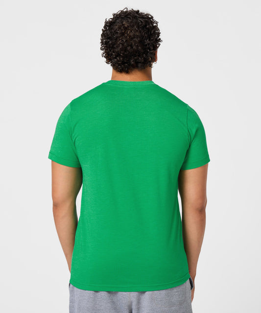 Green tri-blend t-shirt featuring Snoopy playing soccer for the Mexico national team on the front chest-3