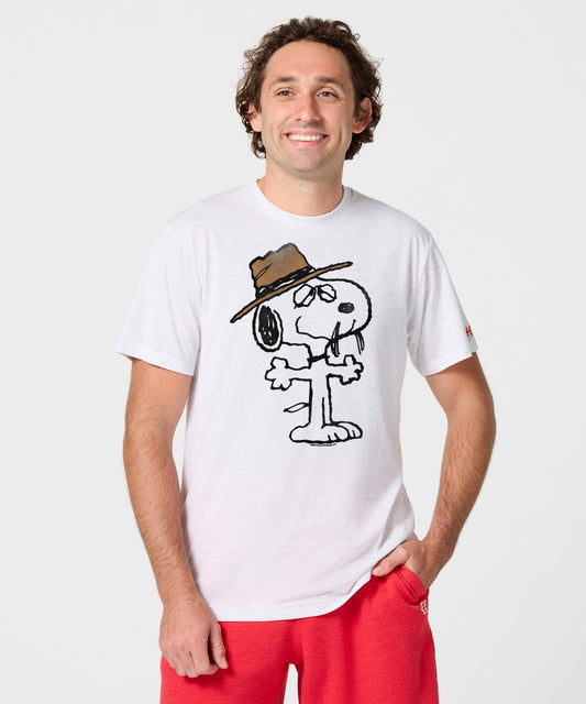 Ash grey t-shirt featuring a graphic of Spike from Peanuts on the front center-2