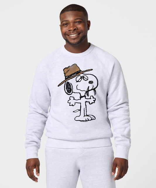 Ash grey crewneck sweatshirt featuring Spike wearing his cowboy hat on the front center-2
