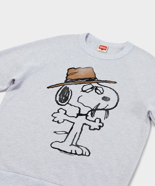 Ash grey crewneck sweatshirt featuring Spike wearing his cowboy hat on the front center-1