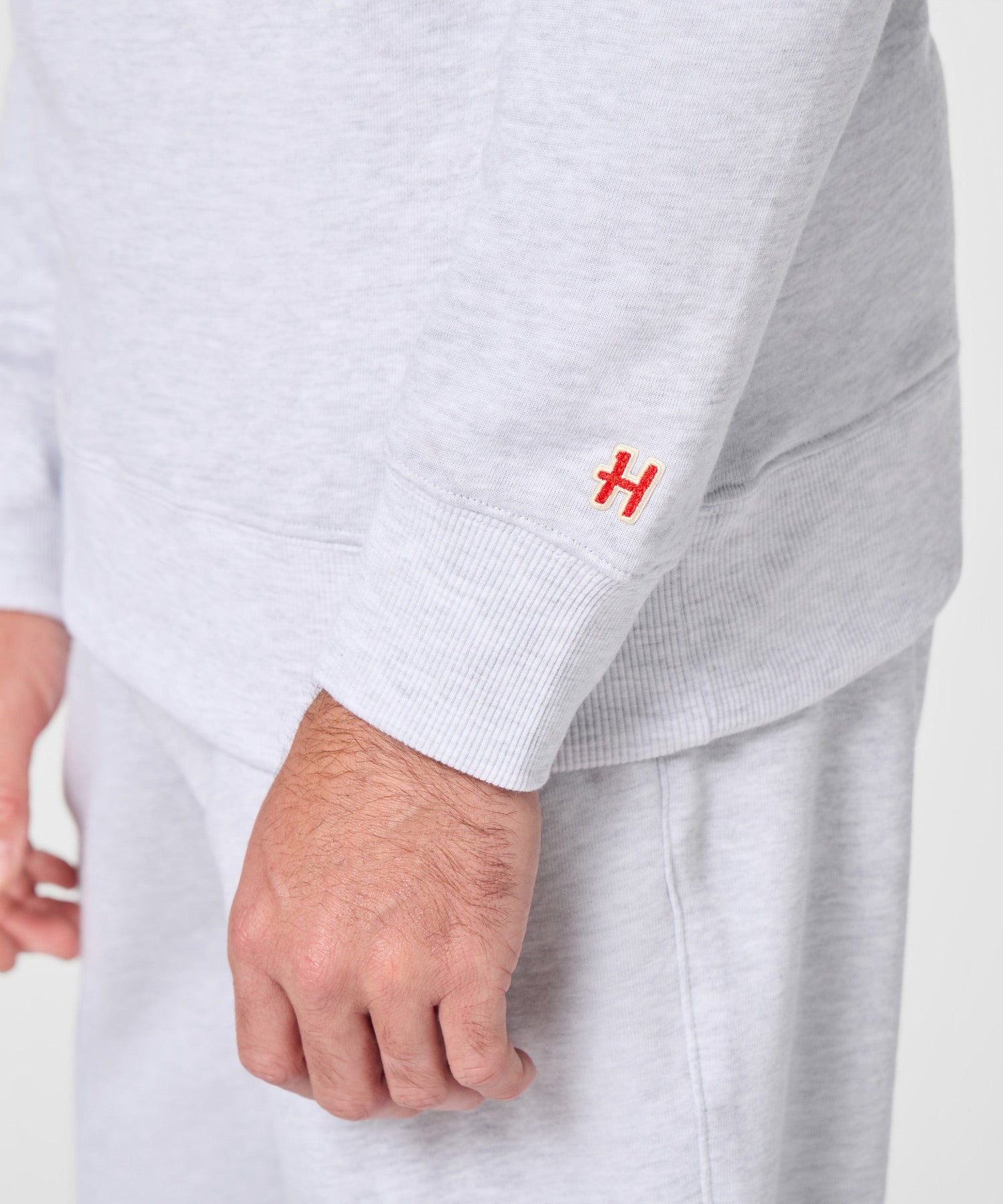 Folded view of the Peanuts crewneck sweatshirt showcasing the soft ash cotton fabric