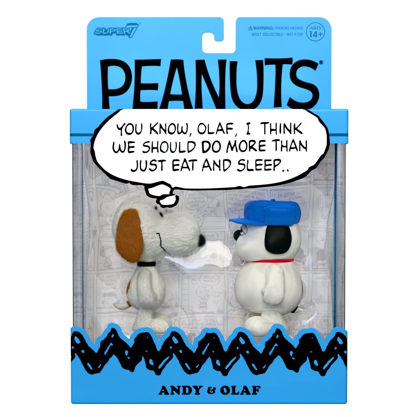 Peanuts ReAction Figures 2-Pack featuring siblings Olaf and Andy.