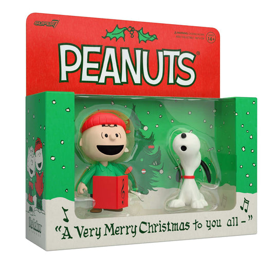 Peanuts Charlie Brown and Snoopy Caroling ReAction Figures in packaging-0