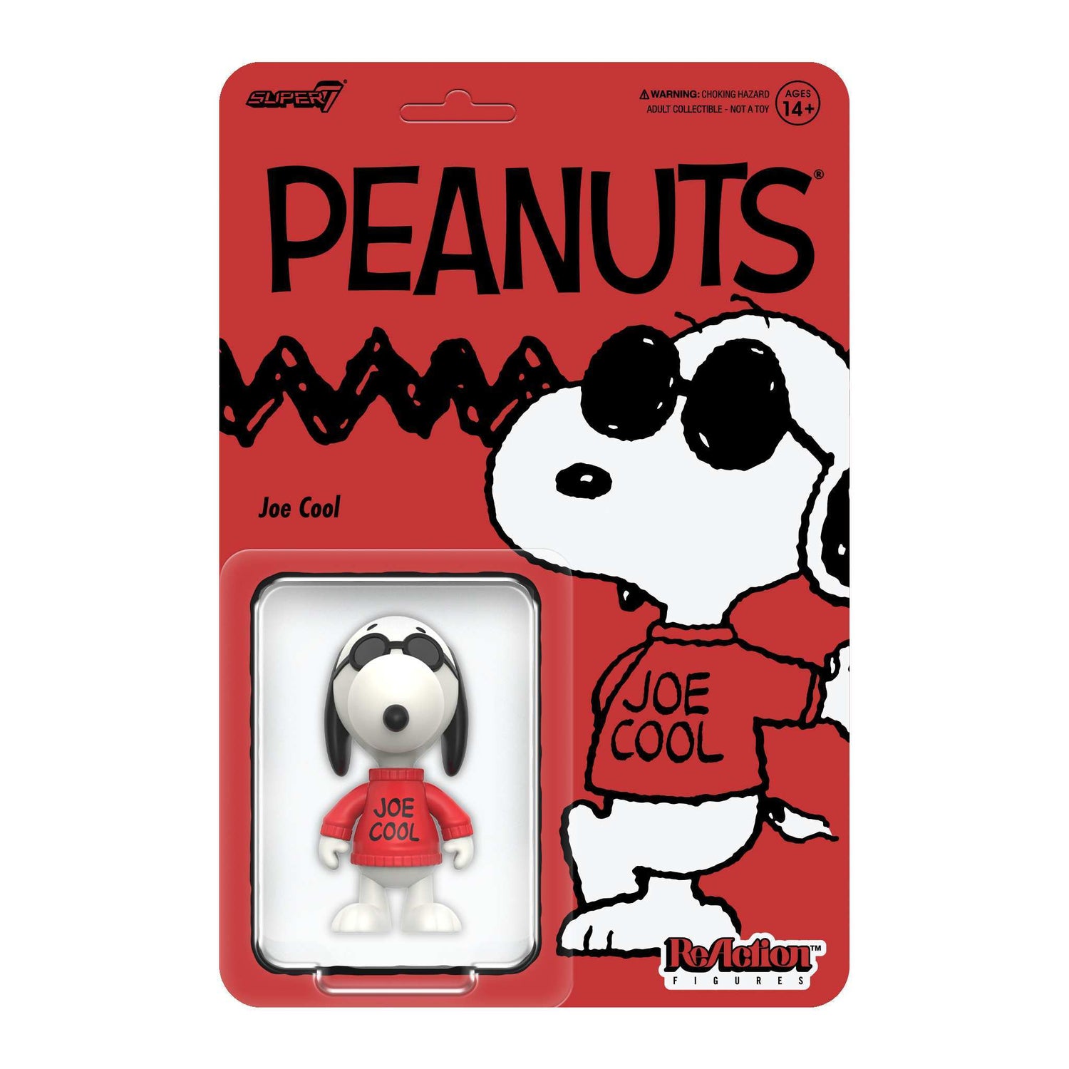 Peanuts Joe Cool ReAction Figure in red sweater and sunglasses