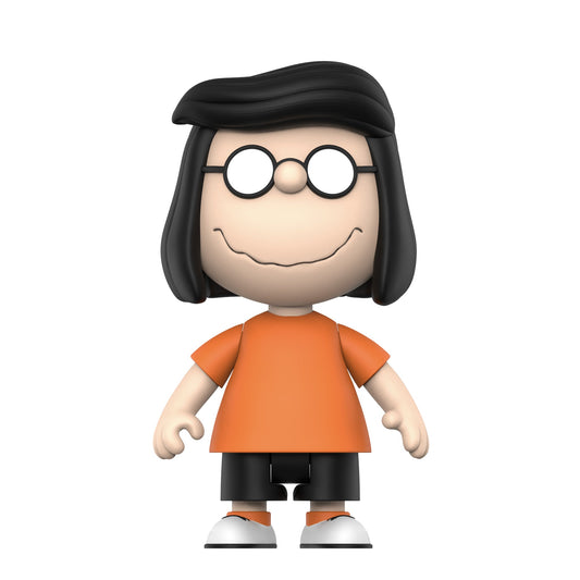 Peanuts Marcie ReAction Figure in orange shirt with glasses-1