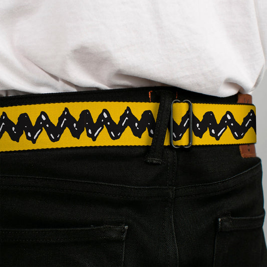 Peanuts Seatbelt Belt: Charlie Brown Zig Zag Stripe & Title Logo-3