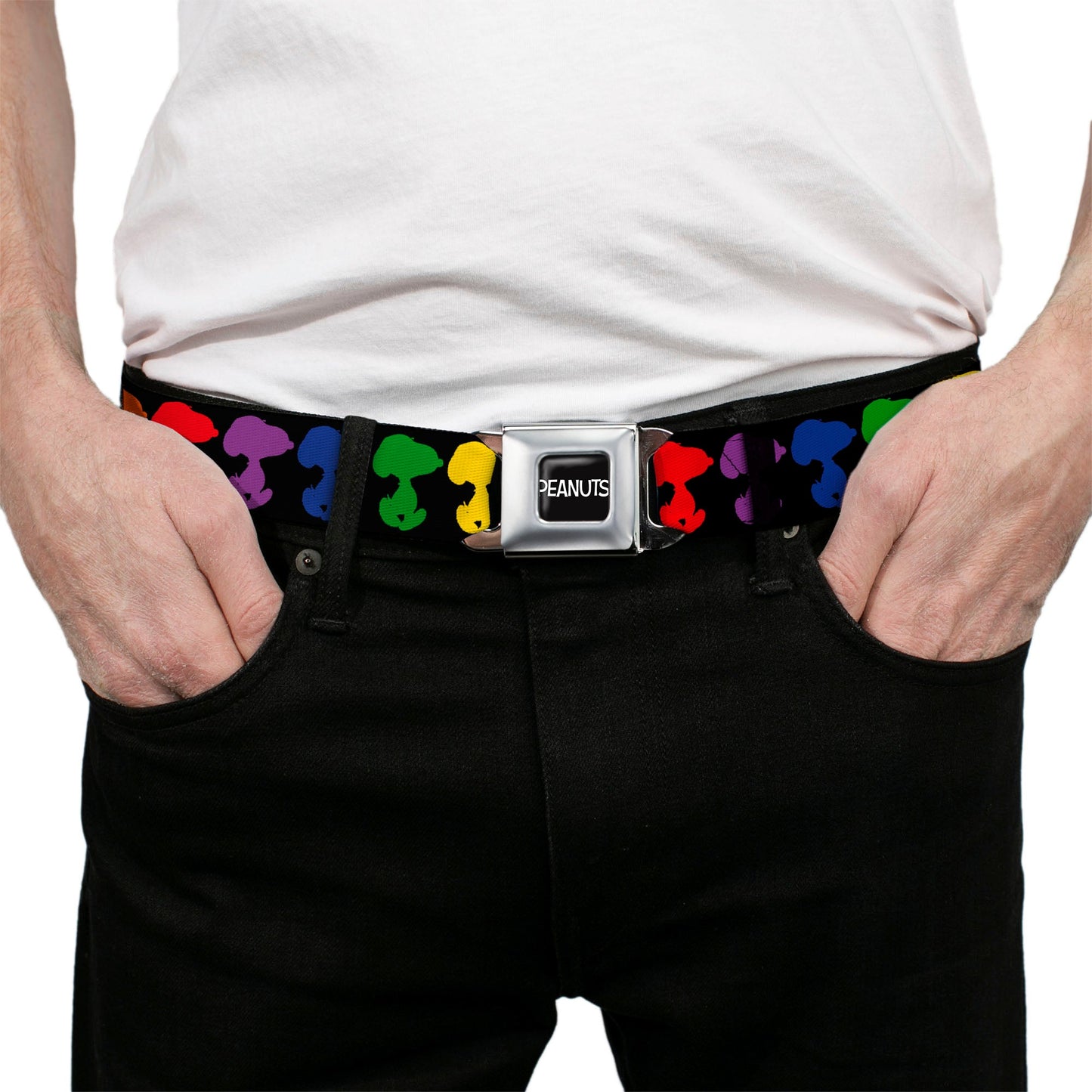 Peanuts Seatbelt Belt: Snoopy Silhouette & Logo
