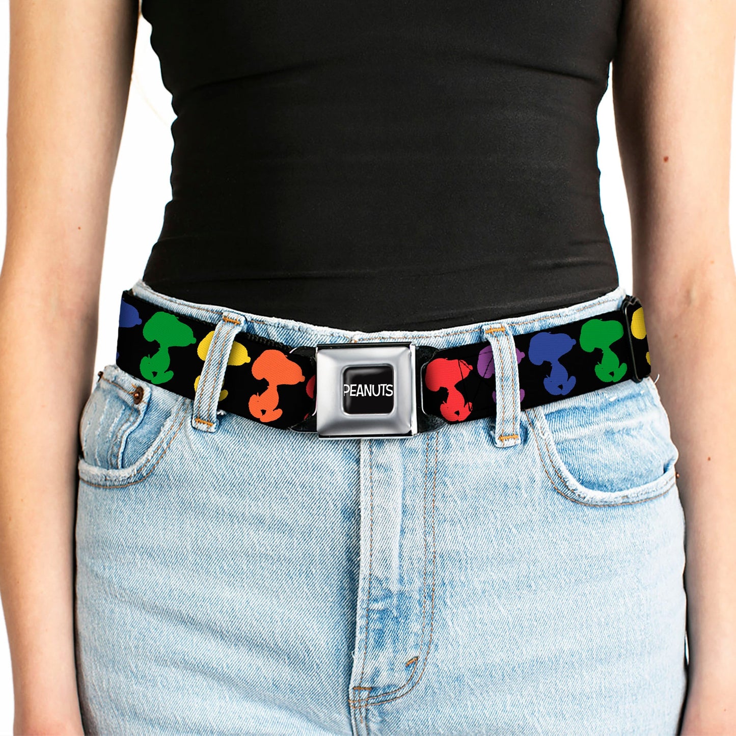 Peanuts Seatbelt Belt: Snoopy Silhouette & Logo