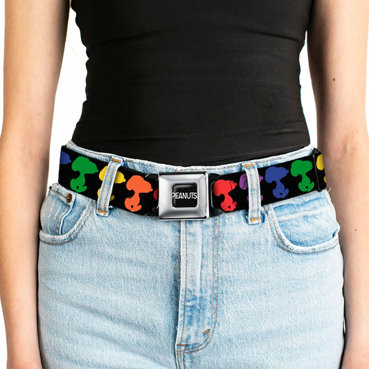 Peanuts Seatbelt Belt: Snoopy Silhouette & Logo-4