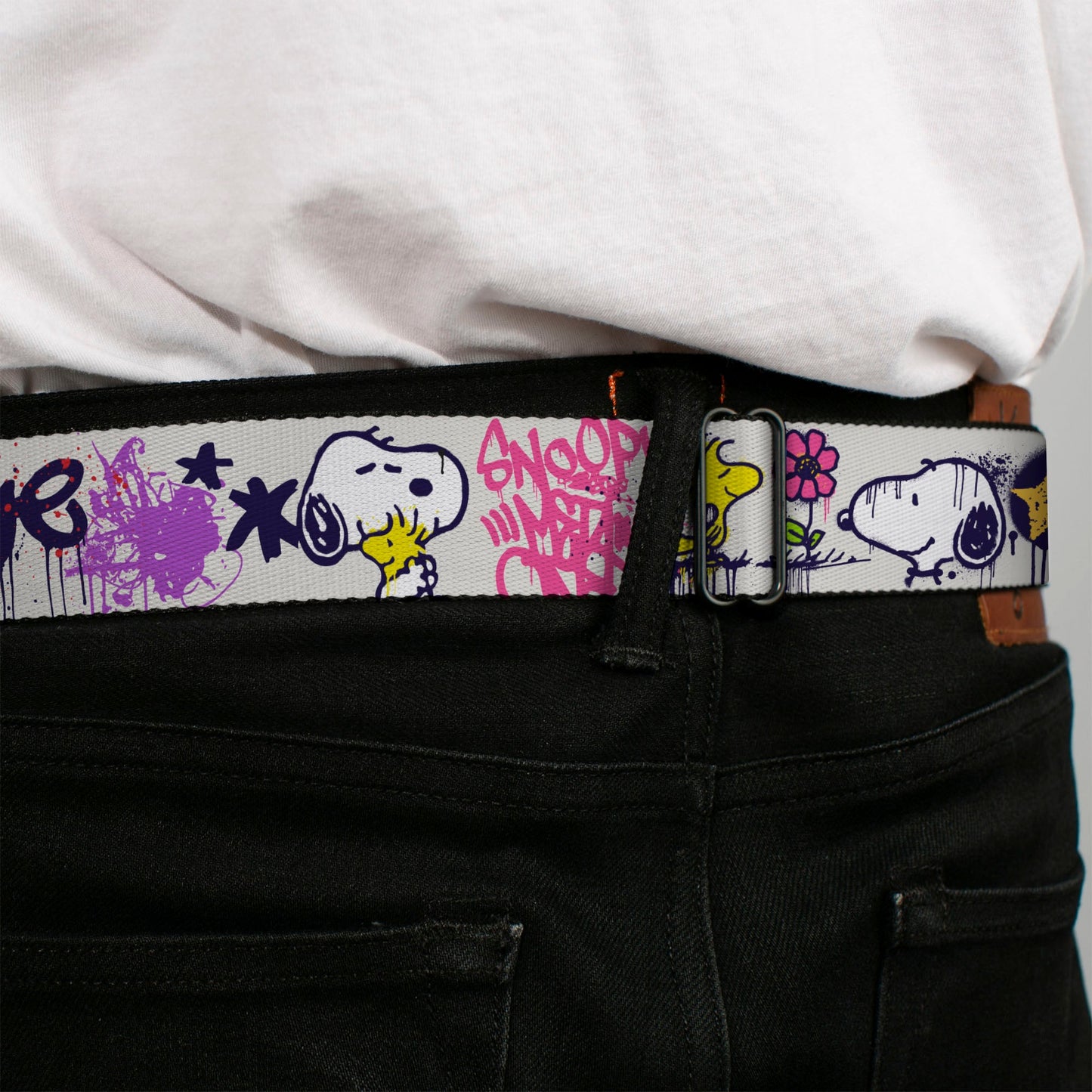 Peanuts Snoopy & Woodstock Graffiti Seatbelt Belt - The Peanuts Store