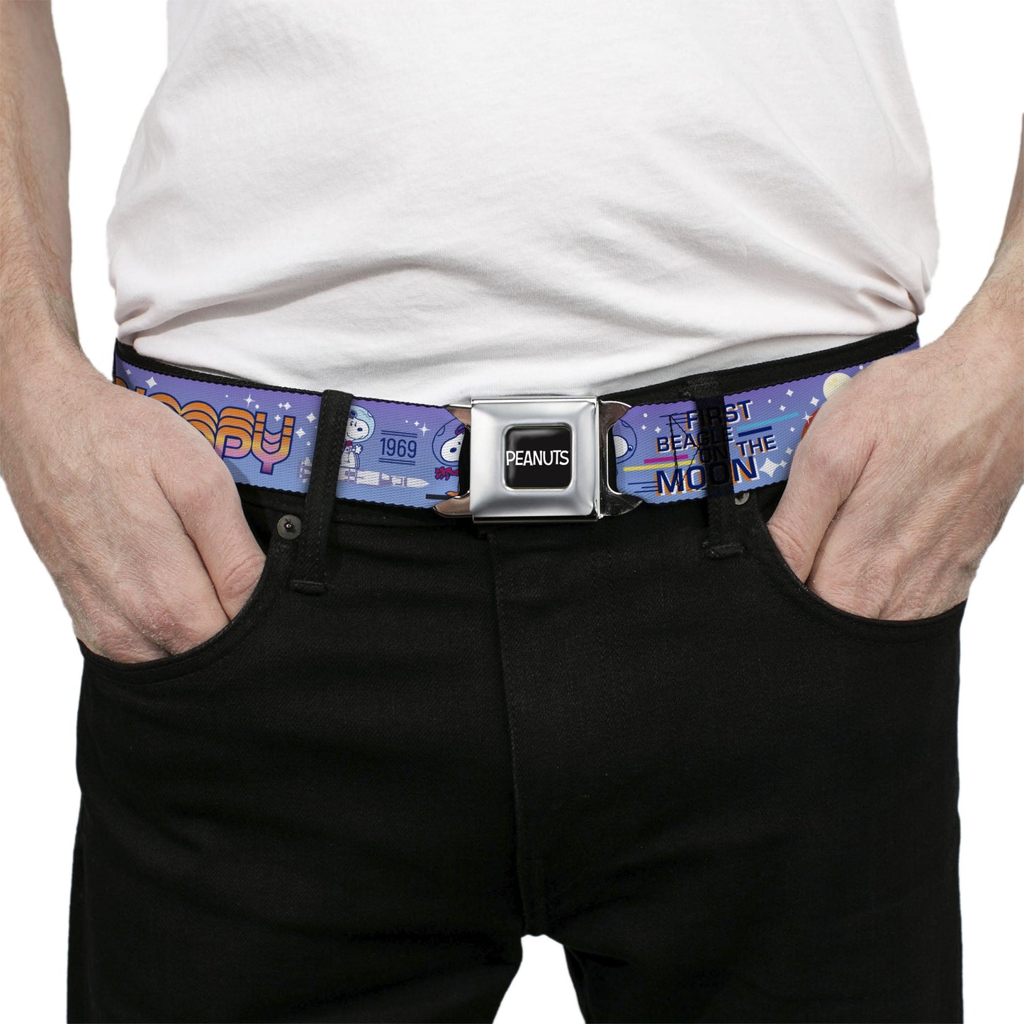 Peanuts Seatbelt Belt: Snoopy Astronaut & Logo