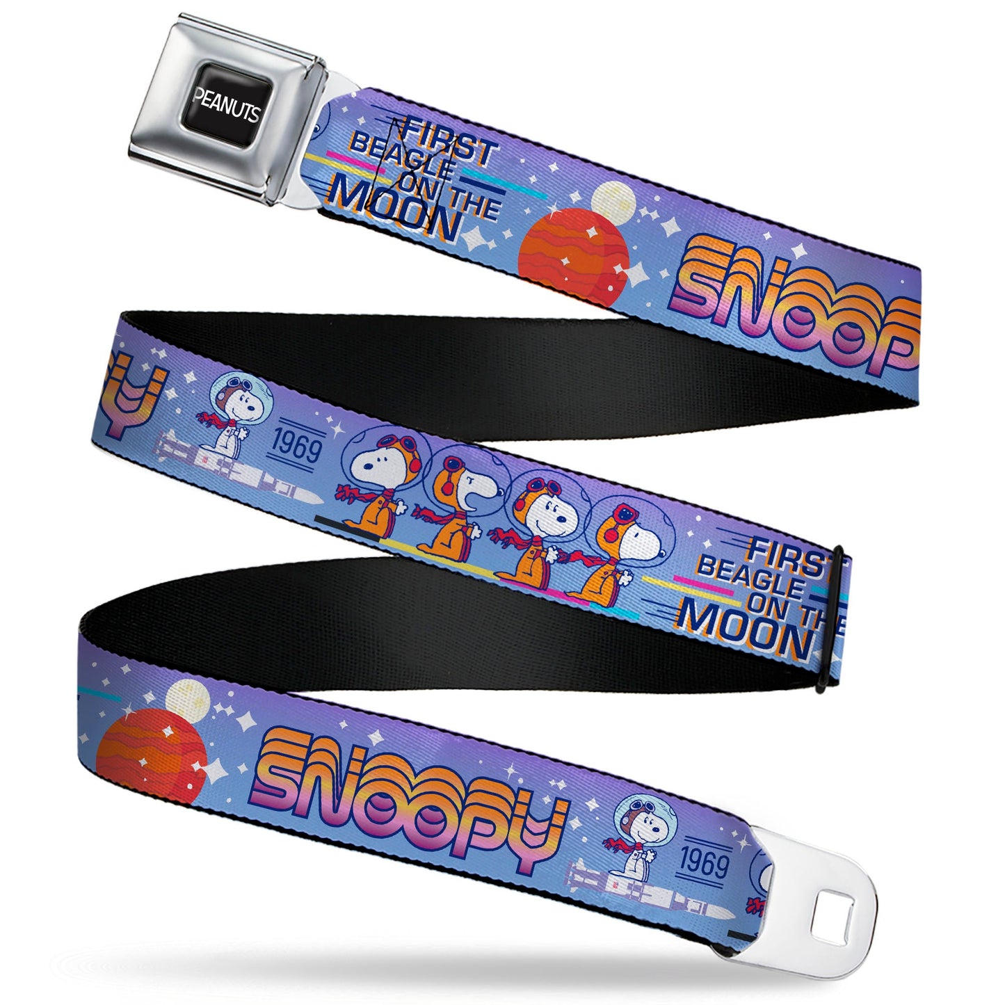 Peanuts Seatbelt Belt: Snoopy Astronaut & Logo
