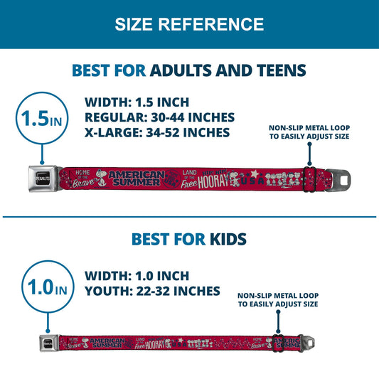 Peanuts Title Logo & Gang Summer Poses Seatbelt Belt-7