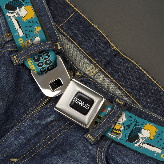 Peanuts Gang Dance Music Seatbelt Belt with Colorful Webbing-1