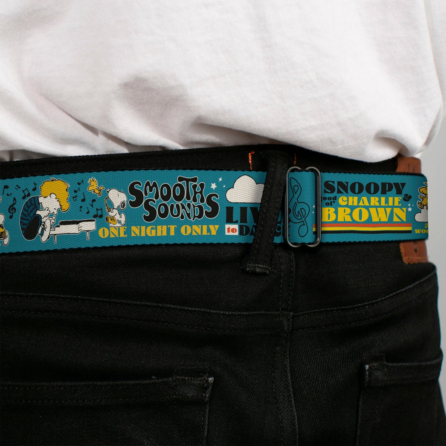 Peanuts Gang Dance Music Seatbelt Belt with Colorful Webbing