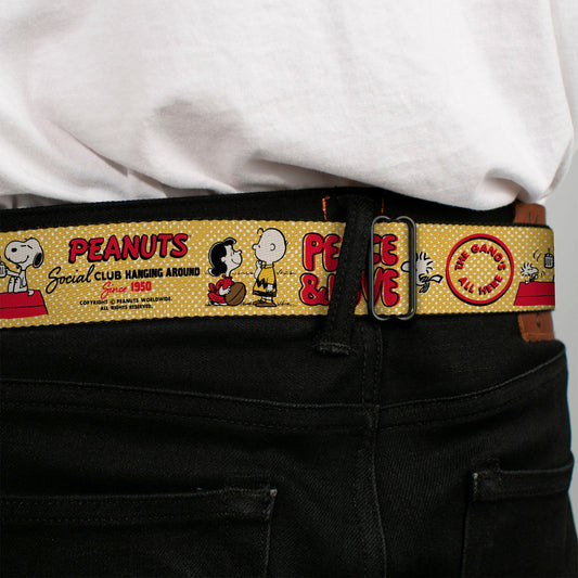 Peanuts Title Logo & Social Club Seatbelt Belt-3