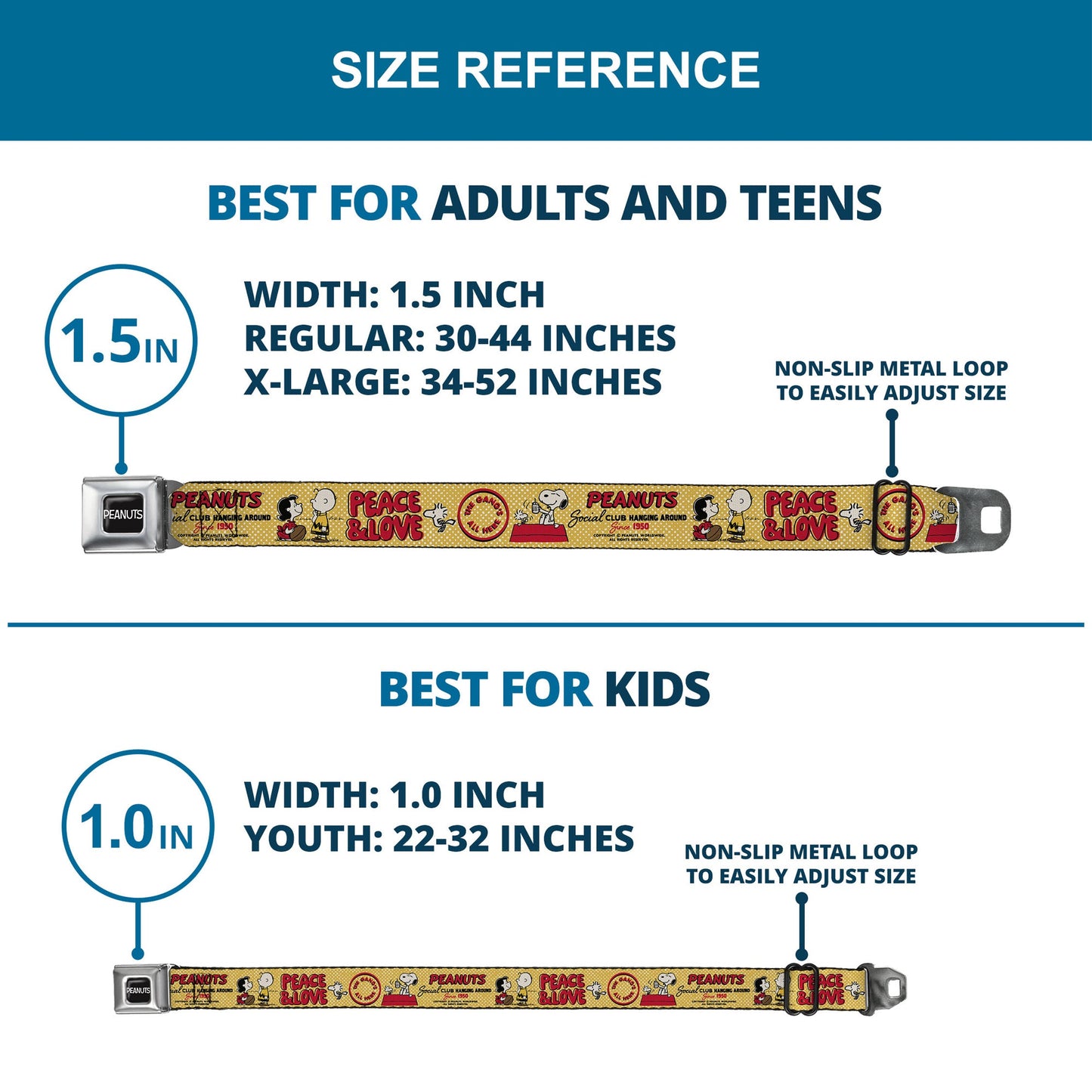 Peanuts Title Logo & Social Club Seatbelt Belt