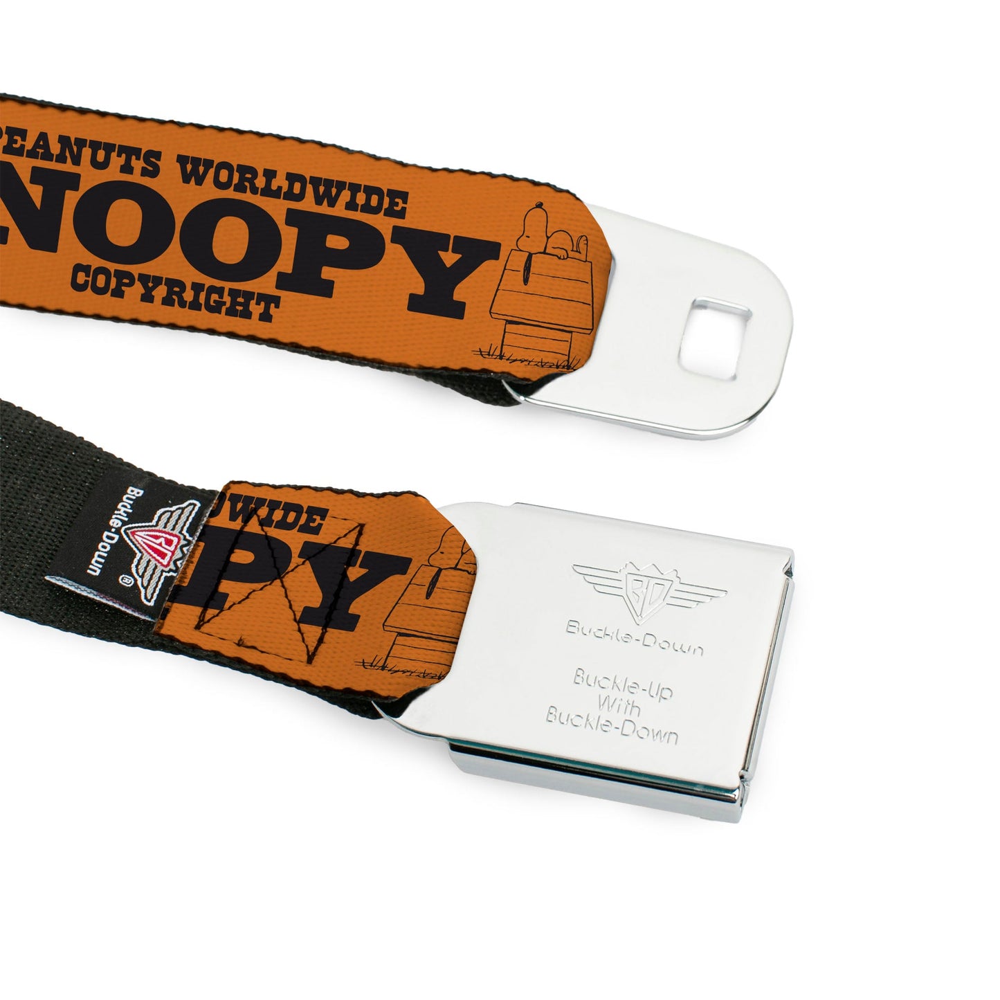 PEANUTS Seatbelt Belt: Snoopy Poses & Logo Collage