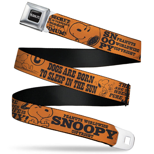 PEANUTS Seatbelt Belt: Snoopy Poses & Logo Collage-0