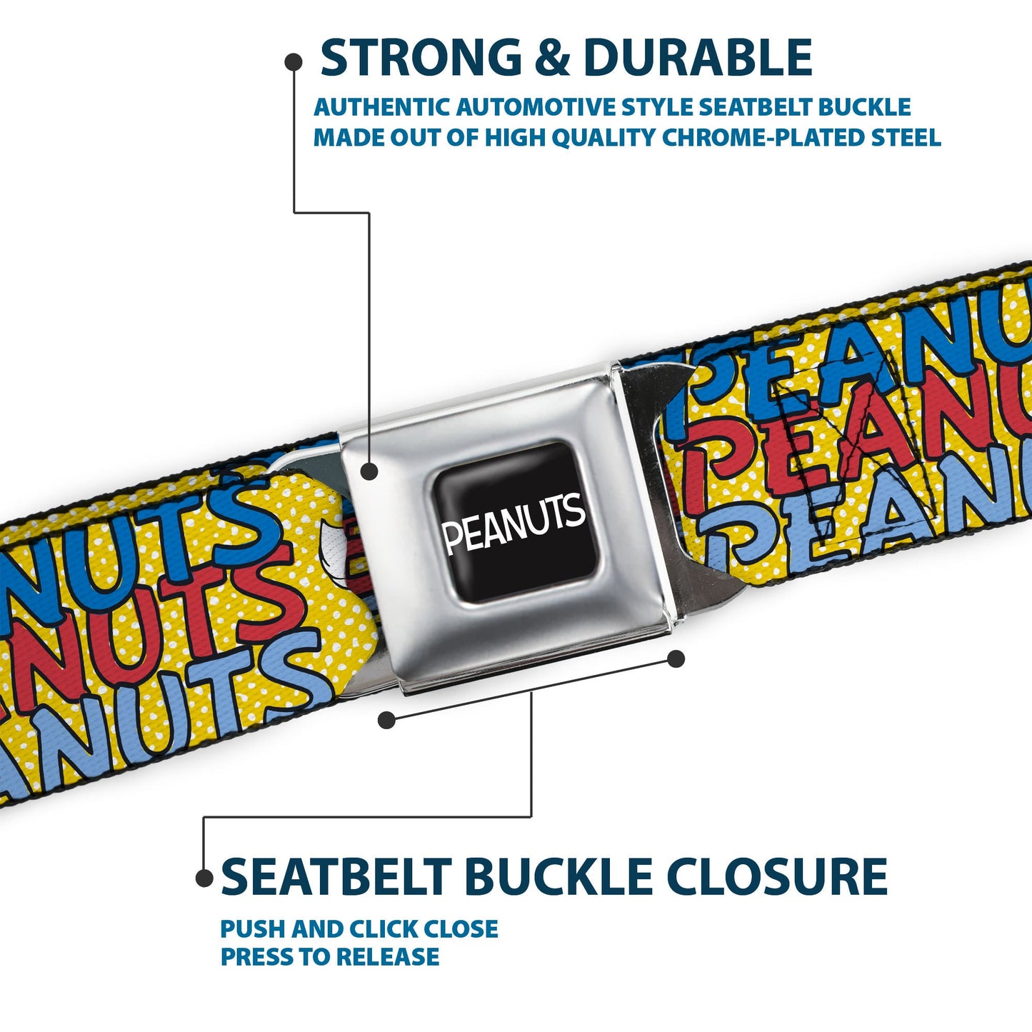 Peanuts Seatbelt Belt with Charlie Brown and Gang