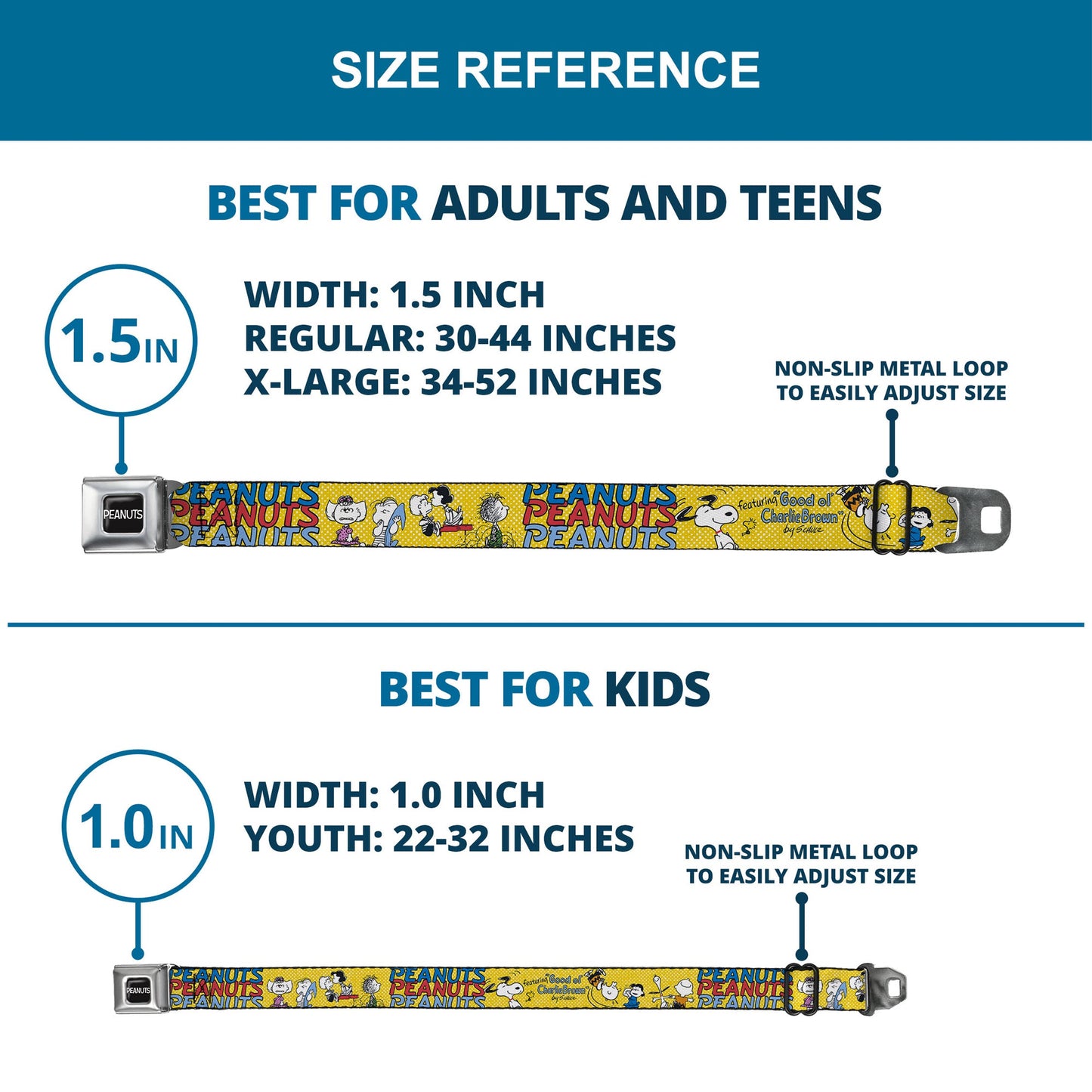 Peanuts Seatbelt Belt with Charlie Brown and Gang