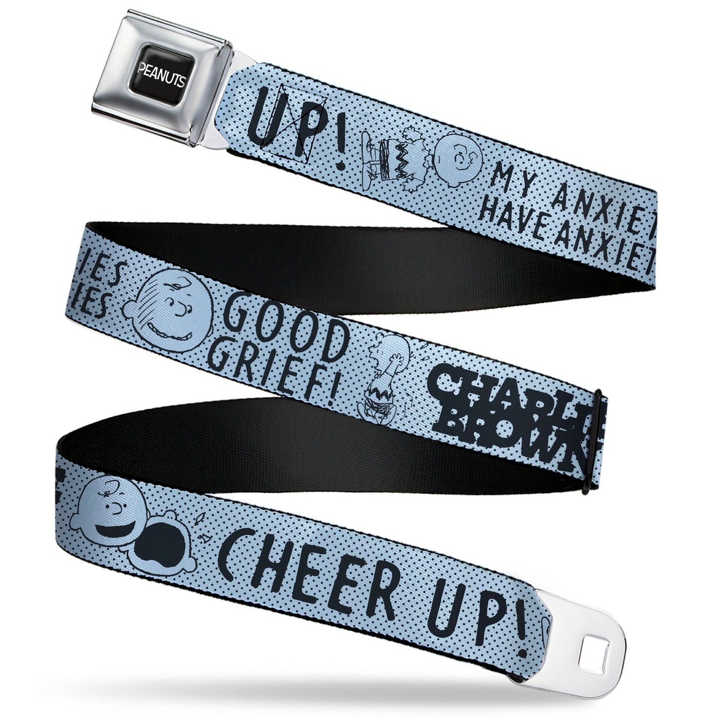 Peanuts Seatbelt Belt: Charlie Brown Poses & Quotes