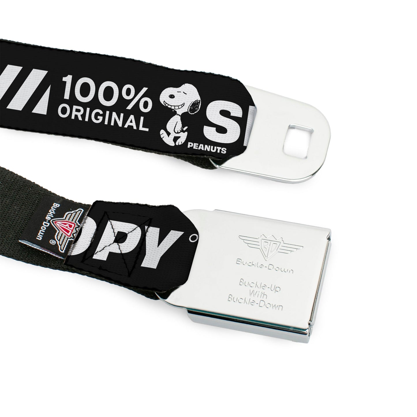 Peanuts Seatbelt Belt: Title Logo Black/White Webbing