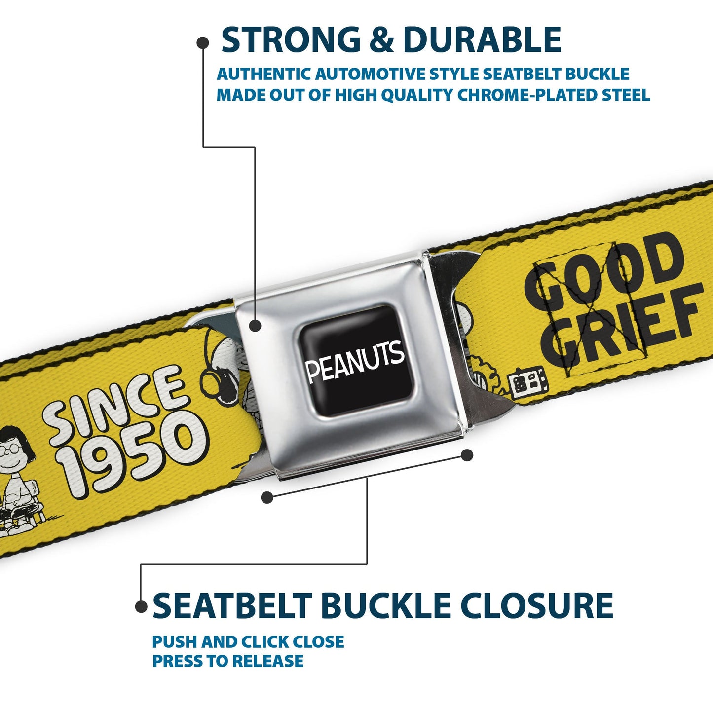 Peanuts Seatbelt Belt - Iconic Gang Design, Adjustable | The Peanuts Store