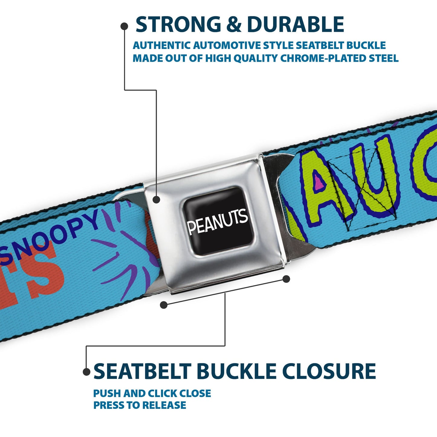 The Peanuts Store Peanuts Seatbelt Belt: Charlie Brown, Snoopy, Woodstock