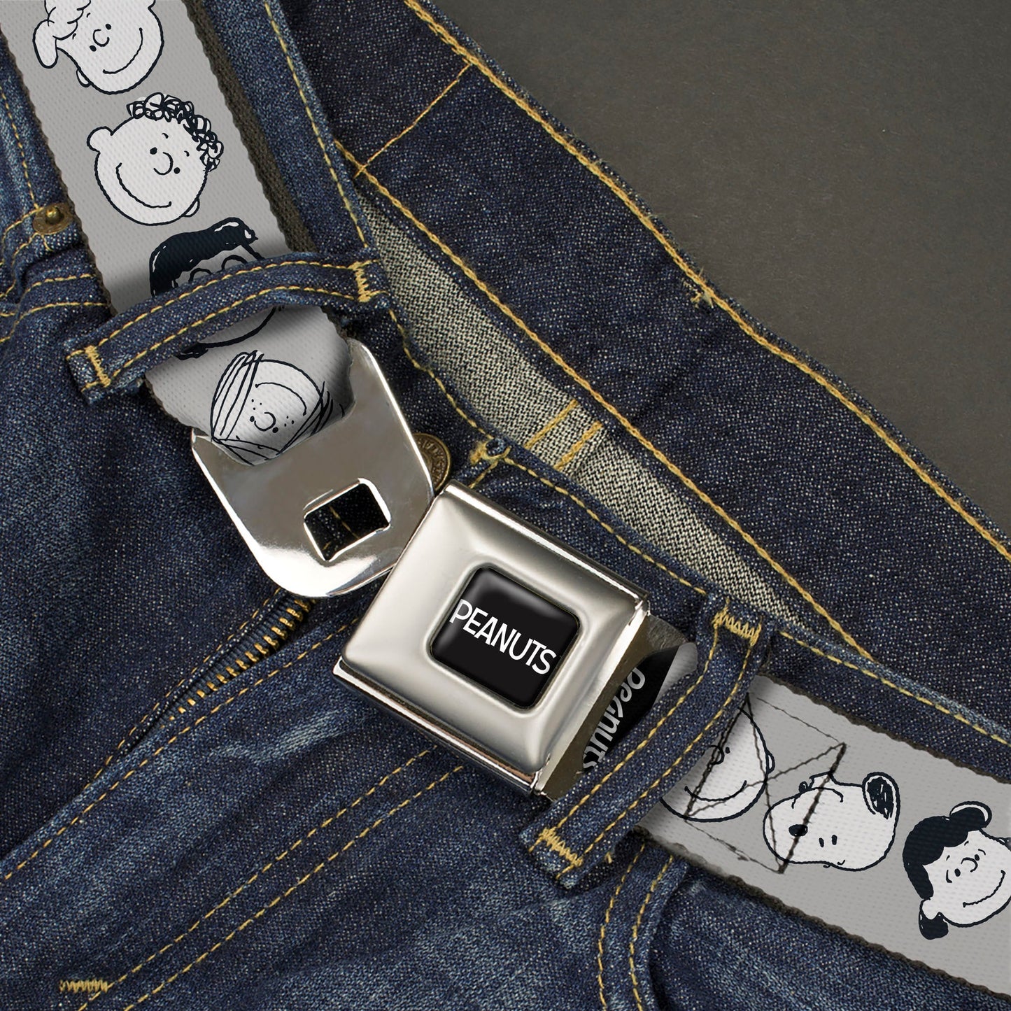 Peanuts Seatbelt Belt - Title Logo & Gang Expressions