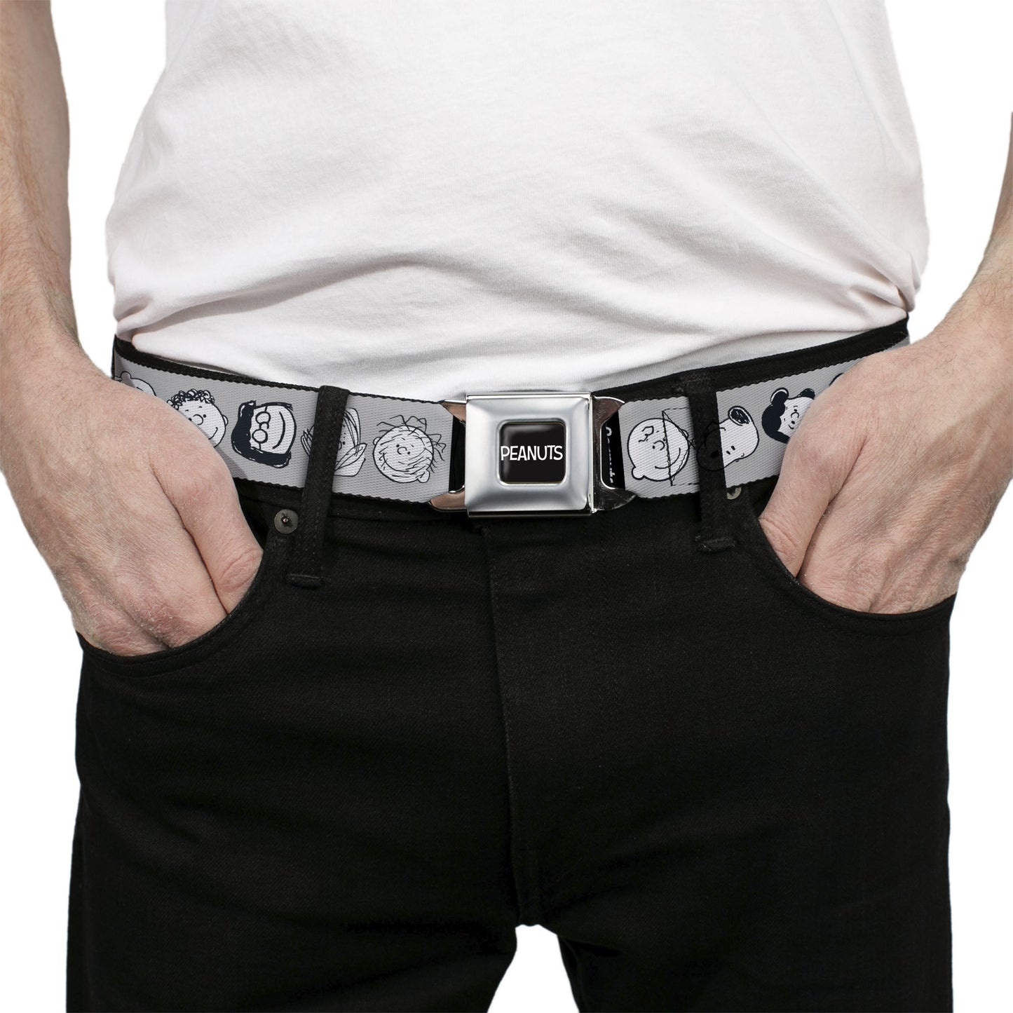 Peanuts Seatbelt Belt - Title Logo & Gang Expressions