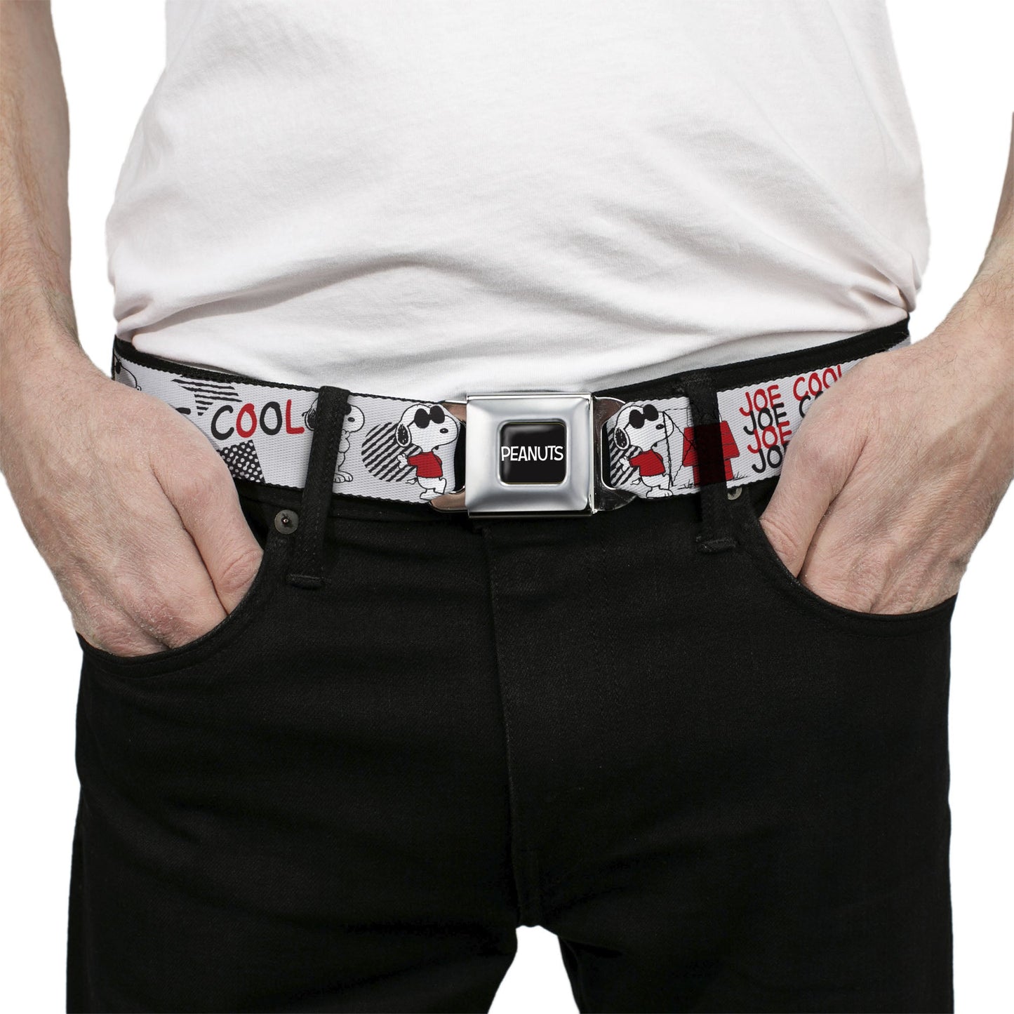 Peanuts Title Logo Joe Cool Snoopy Seatbelt Belt