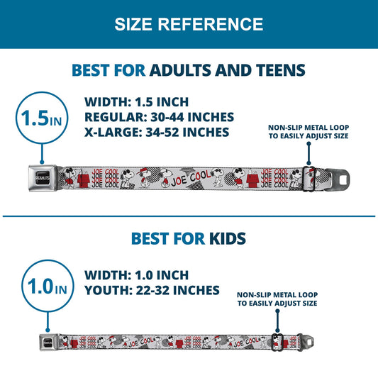 Peanuts Title Logo Joe Cool Snoopy Seatbelt Belt-7