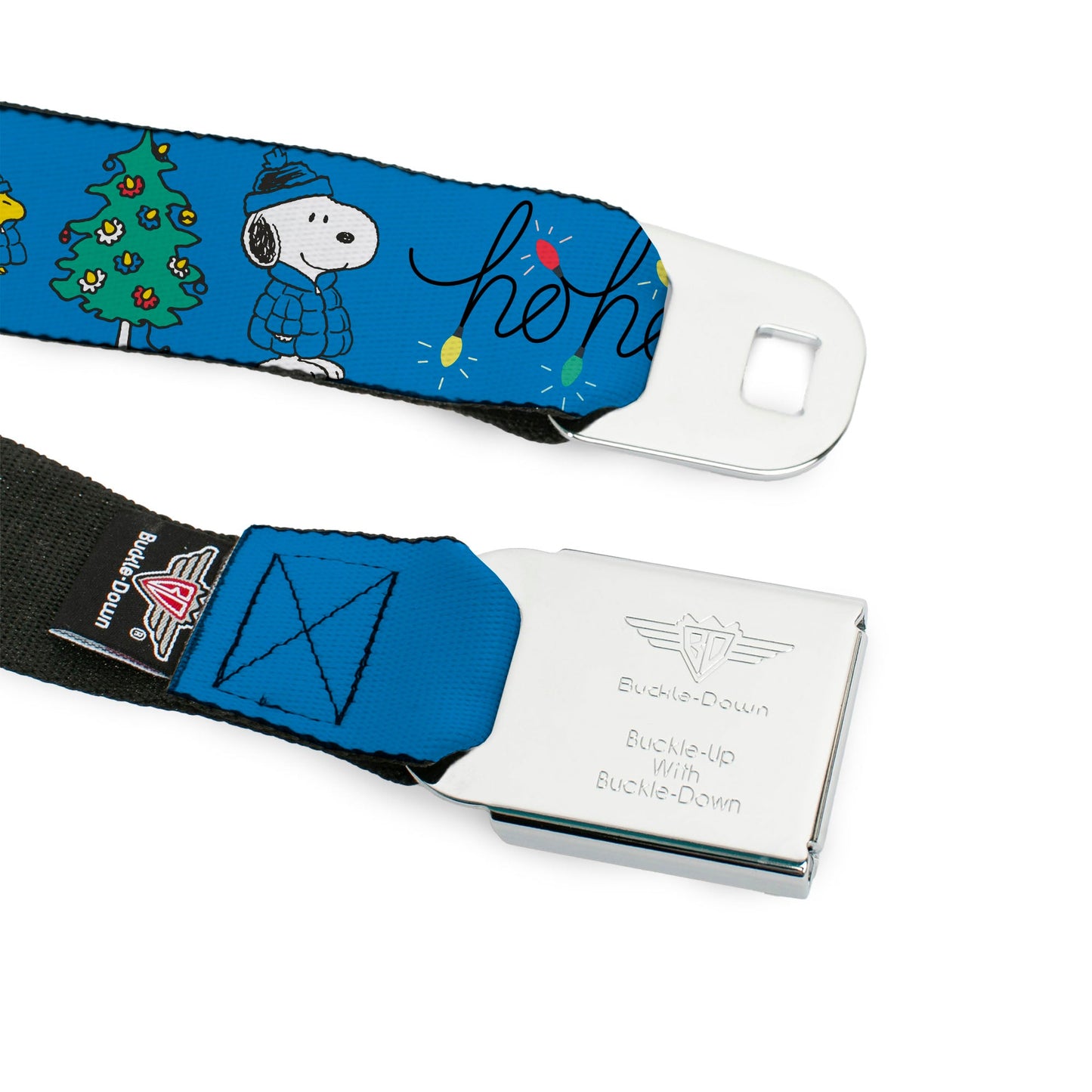 Peanuts Snoopy & Woodstock Holiday Seatbelt Belt - Blue/Black